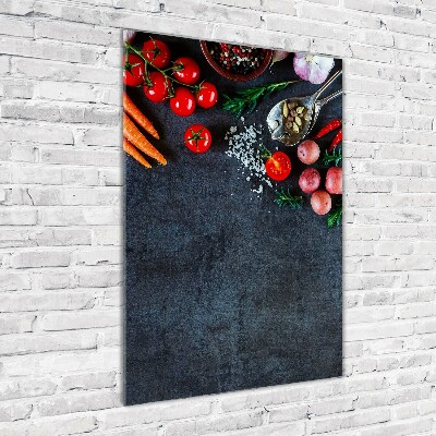 Acrylic glass print Vegetables and spices