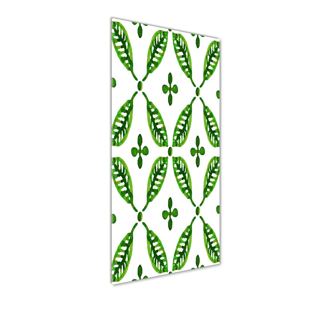 Wall art acrylic Green leaves