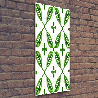 Wall art acrylic Green leaves