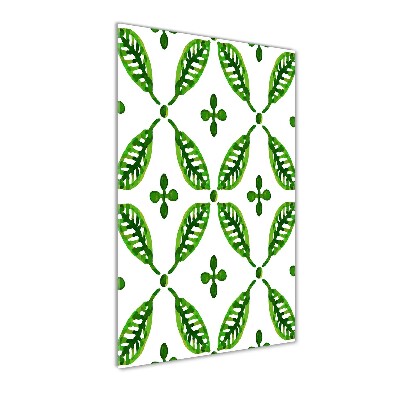 Wall art acrylic Green leaves