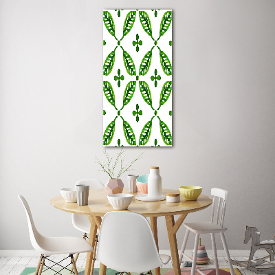 Wall art acrylic Green leaves