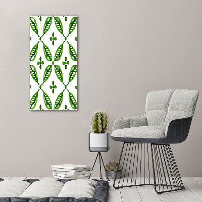 Wall art acrylic Green leaves