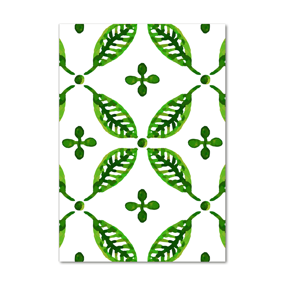 Wall art acrylic Green leaves