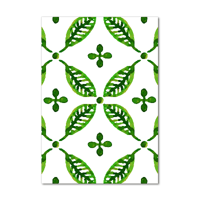 Wall art acrylic Green leaves