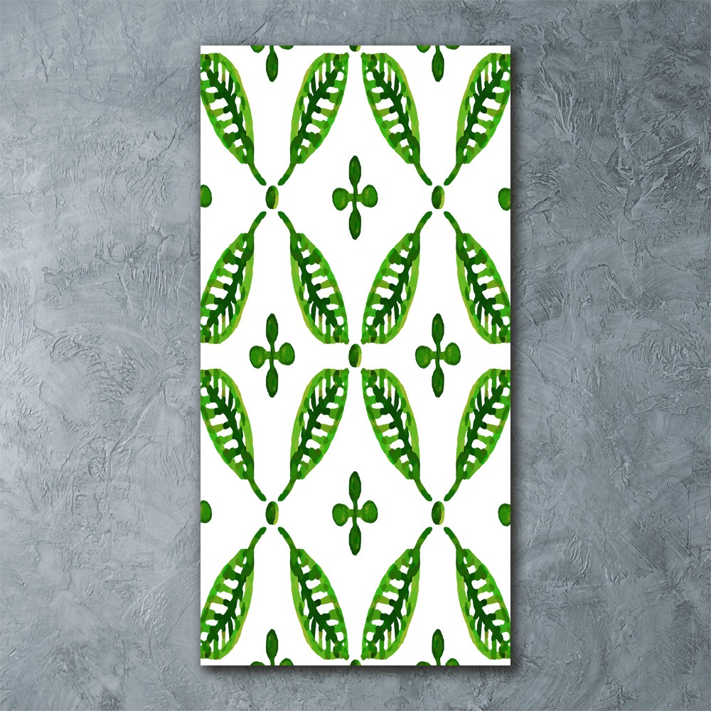 Wall art acrylic Green leaves