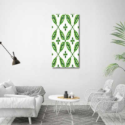 Wall art acrylic Green leaves