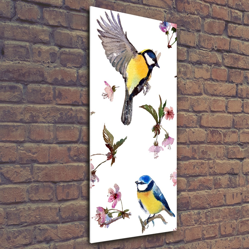 Acrylic print Birds and flowers