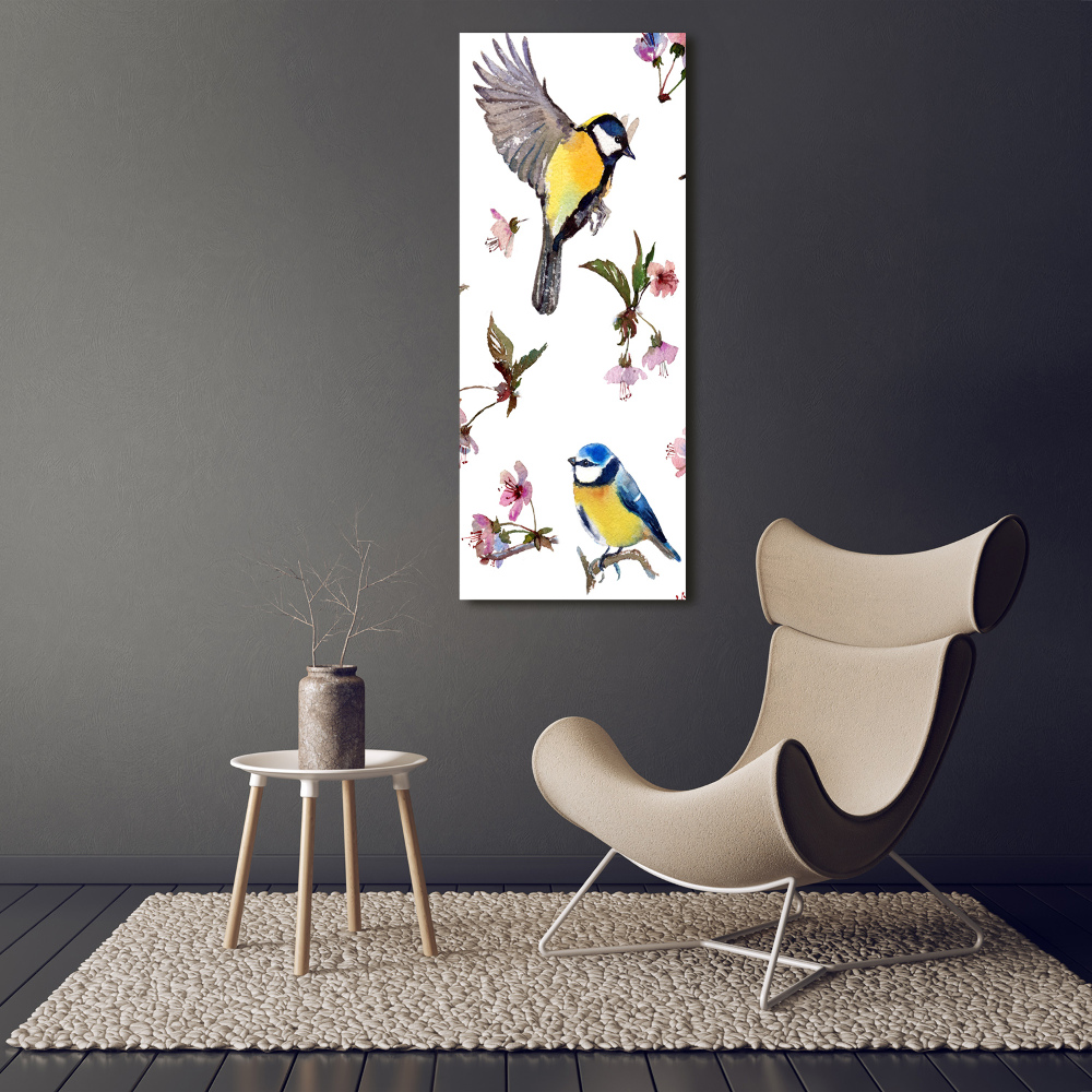 Acrylic print Birds and flowers