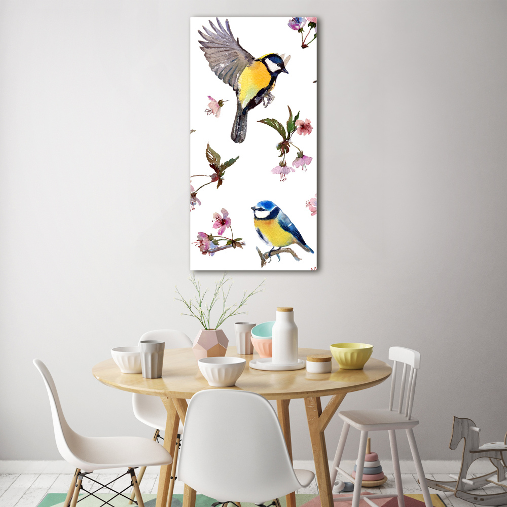 Acrylic print Birds and flowers