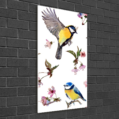 Acrylic print Birds and flowers