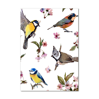 Acrylic print Birds and flowers