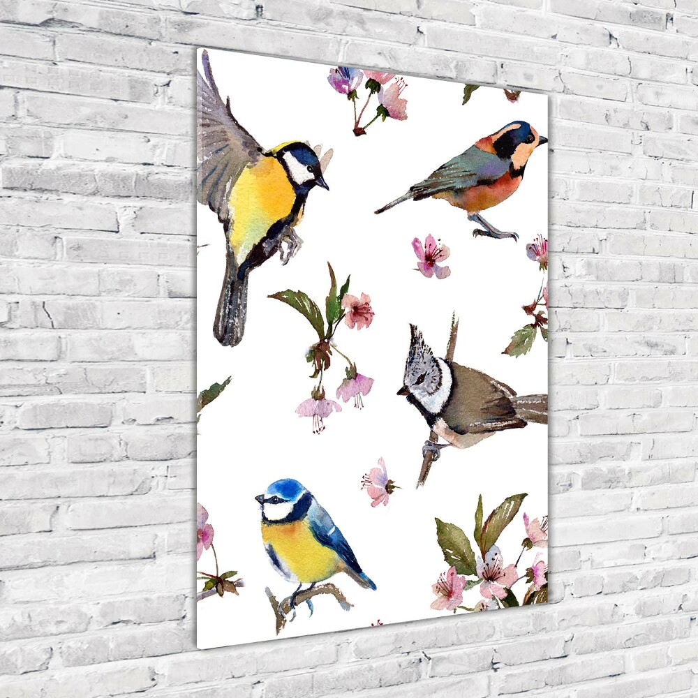 Acrylic print Birds and flowers