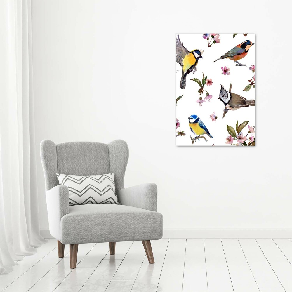 Acrylic print Birds and flowers