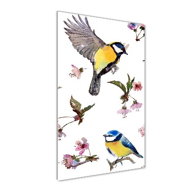 Acrylic print Birds and flowers