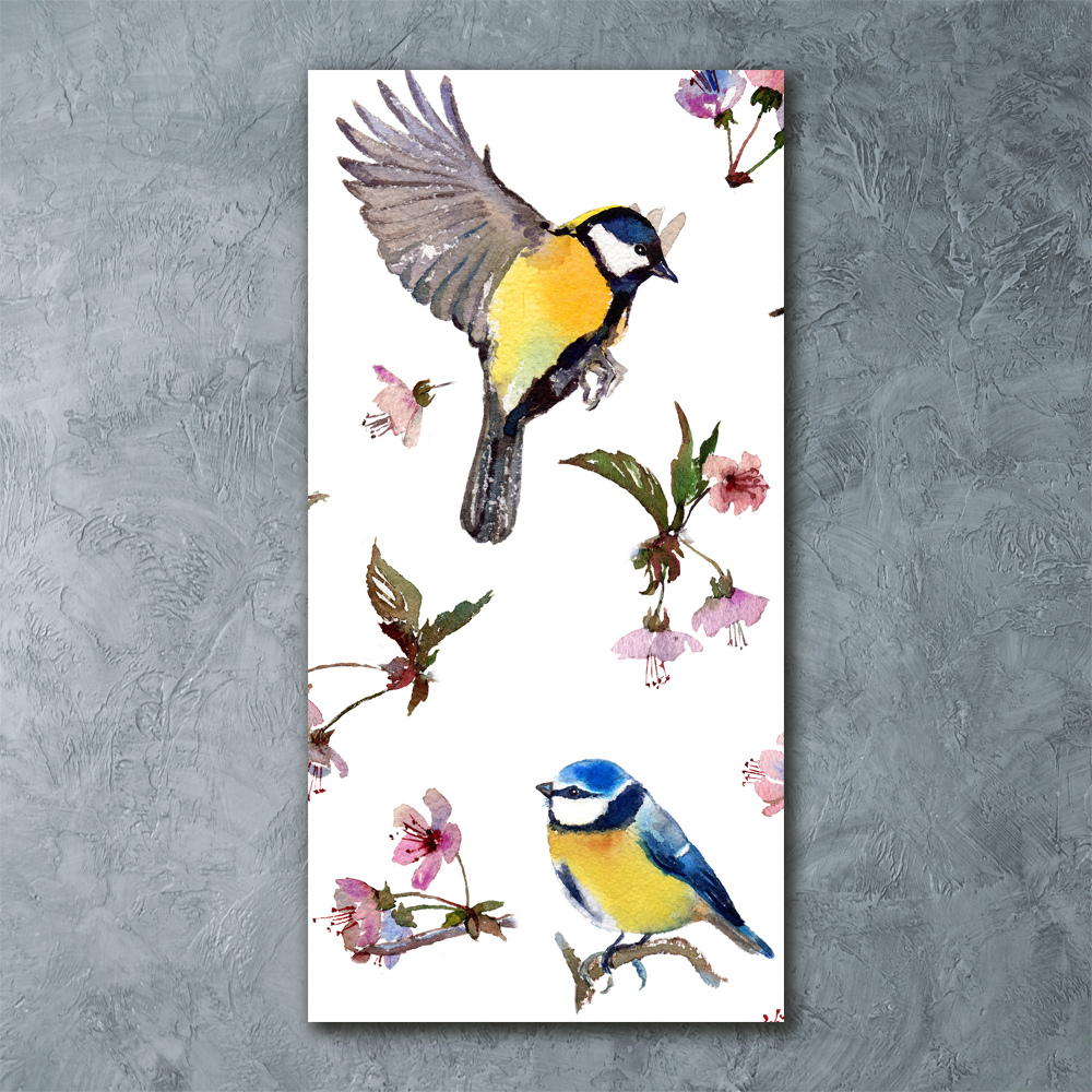 Acrylic print Birds and flowers