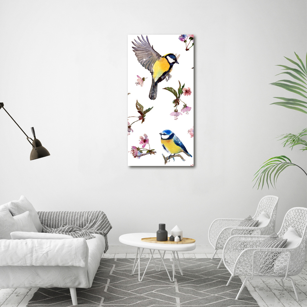 Acrylic print Birds and flowers