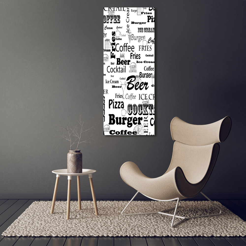 Print on acrylic Menu in the restaurant