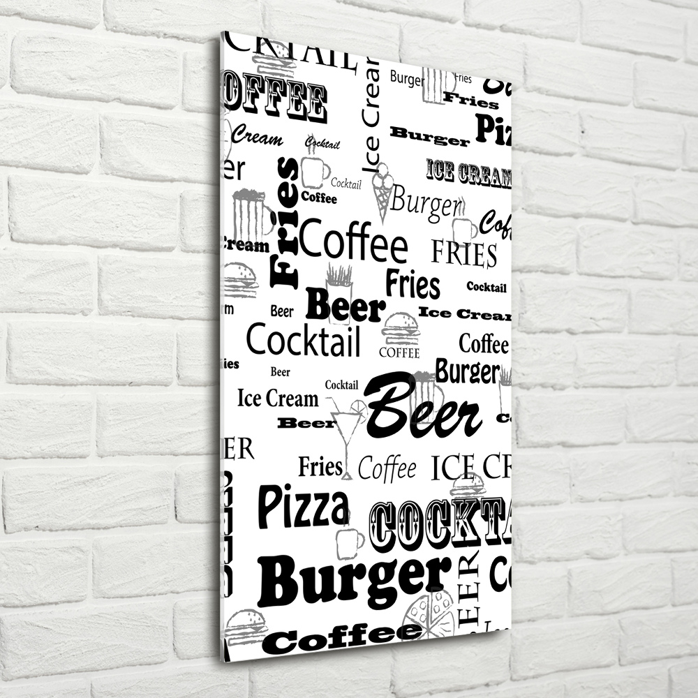 Print on acrylic Menu in the restaurant