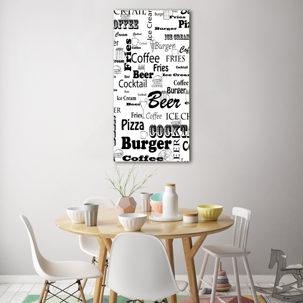 Print on acrylic Menu in the restaurant