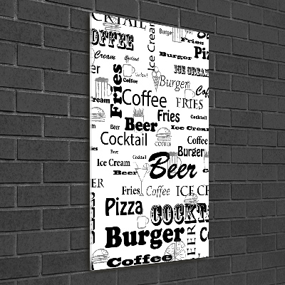 Print on acrylic Menu in the restaurant