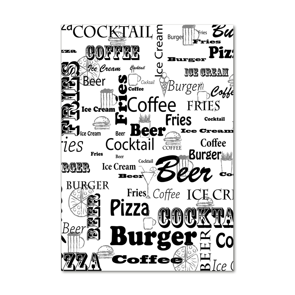 Print on acrylic Menu in the restaurant