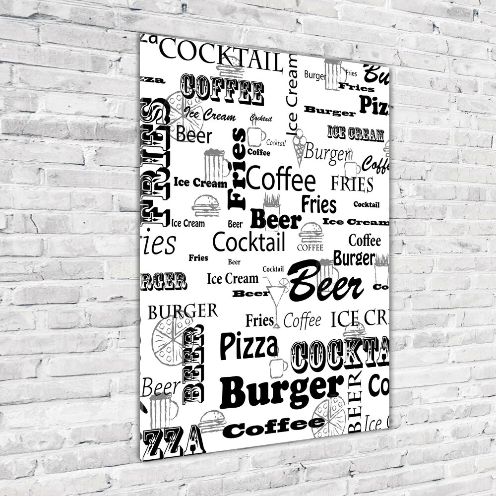 Print on acrylic Menu in the restaurant