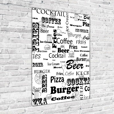 Print on acrylic Menu in the restaurant