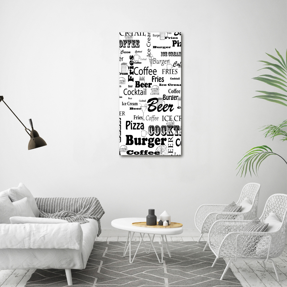 Print on acrylic Menu in the restaurant