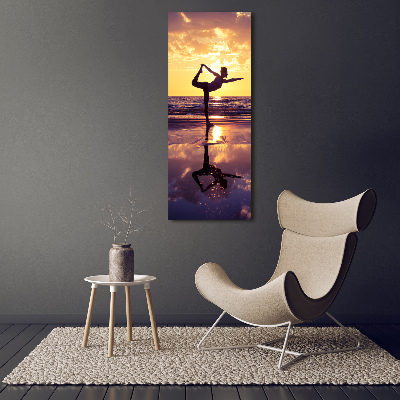 Wall art acrylic Yoga on the beach