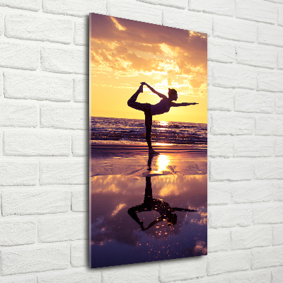 Wall art acrylic Yoga on the beach