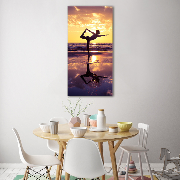 Wall art acrylic Yoga on the beach