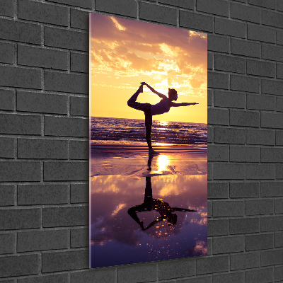 Wall art acrylic Yoga on the beach