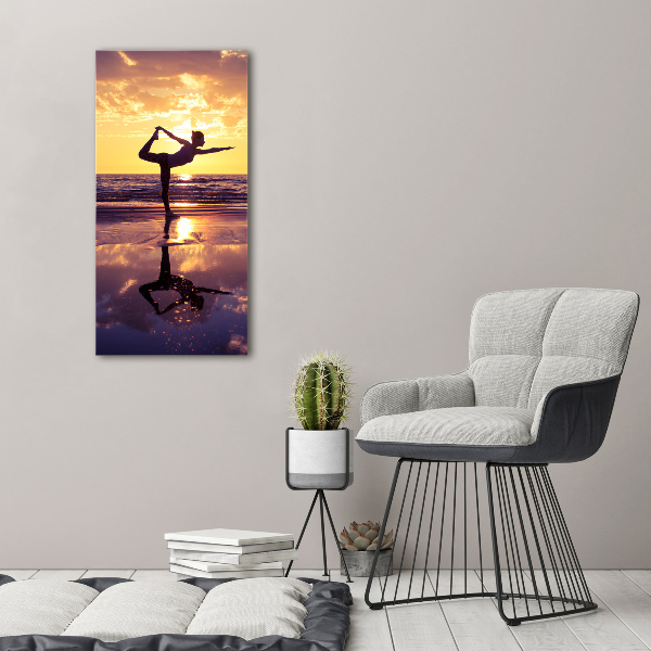 Wall art acrylic Yoga on the beach