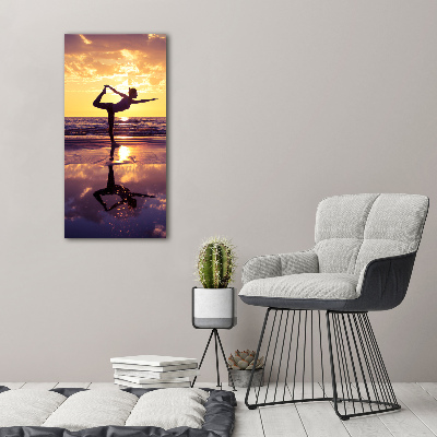 Wall art acrylic Yoga on the beach