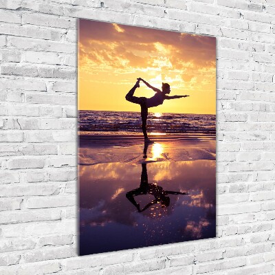 Wall art acrylic Yoga on the beach