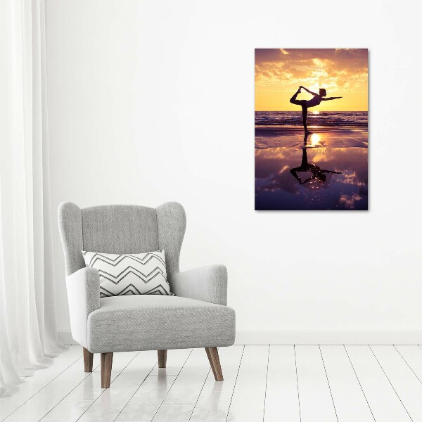 Wall art acrylic Yoga on the beach