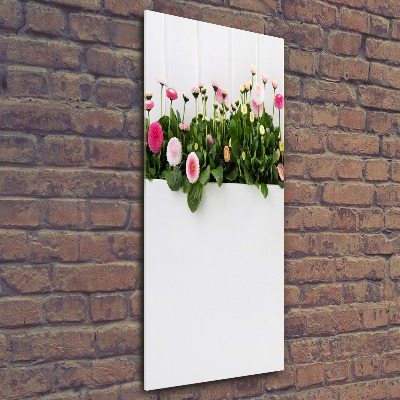 Wall art acrylic Pink daisies