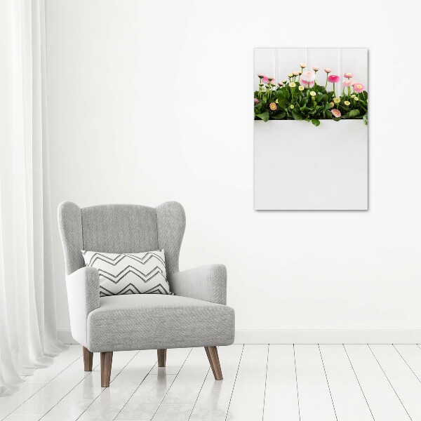 Wall art acrylic Pink daisies