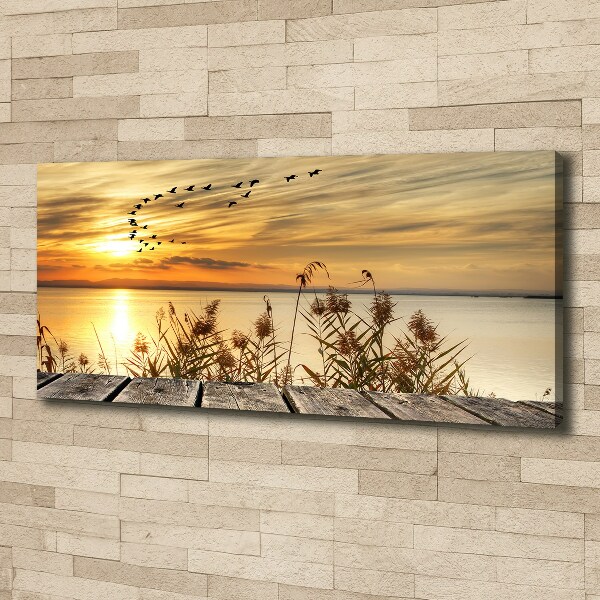 Canvas wall art Pier by the lake