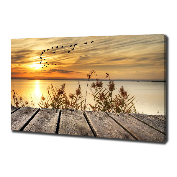 Canvas wall art Pier by the lake