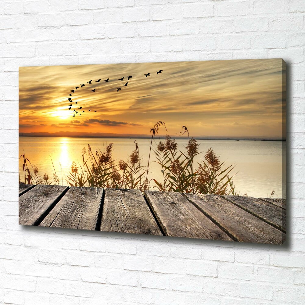 Canvas wall art Pier by the lake