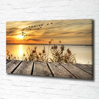 Canvas wall art Pier by the lake