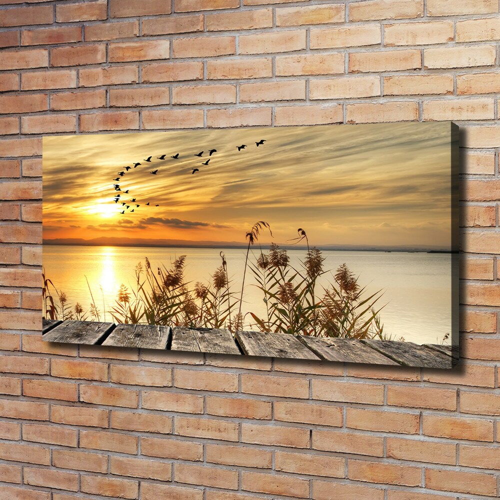 Canvas wall art Pier by the lake