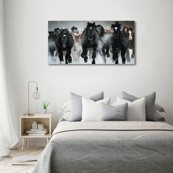 Canvas wall art Horses at gallop