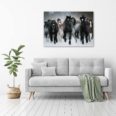 Canvas wall art Horses at gallop