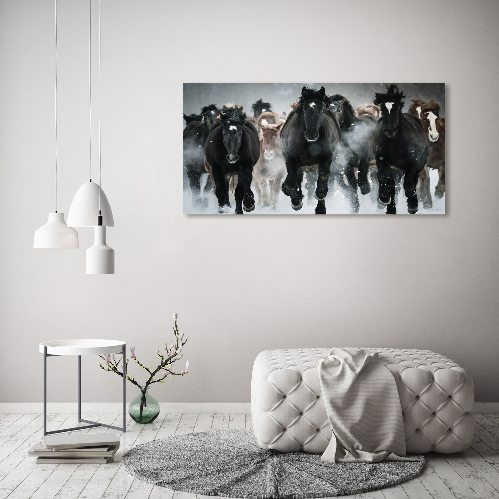 Canvas wall art Horses at gallop