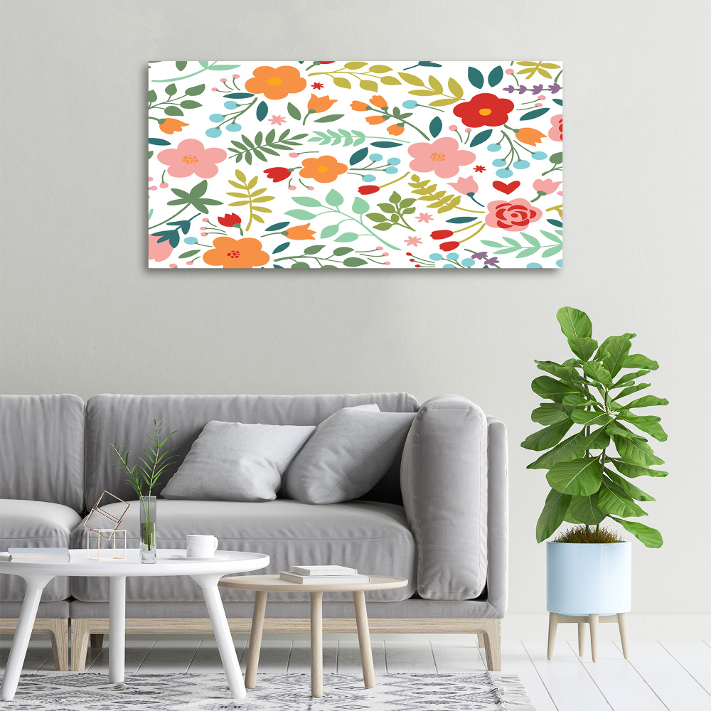 Canvas wall art Flowers illustration