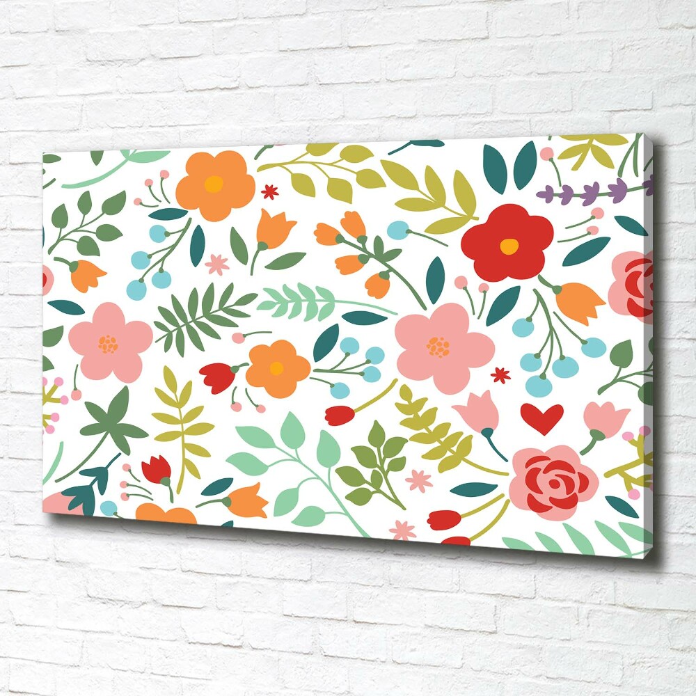 Canvas wall art Flowers illustration