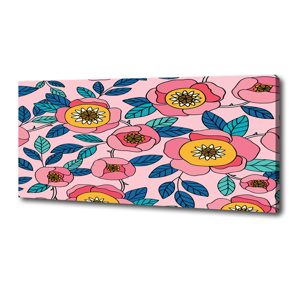 Canvas wall art Pink flowers