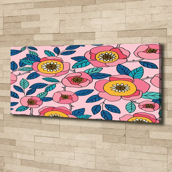 Canvas wall art Pink flowers